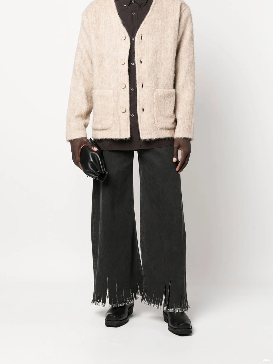Affordable Women fringed Alanui jeans wide leg 0816